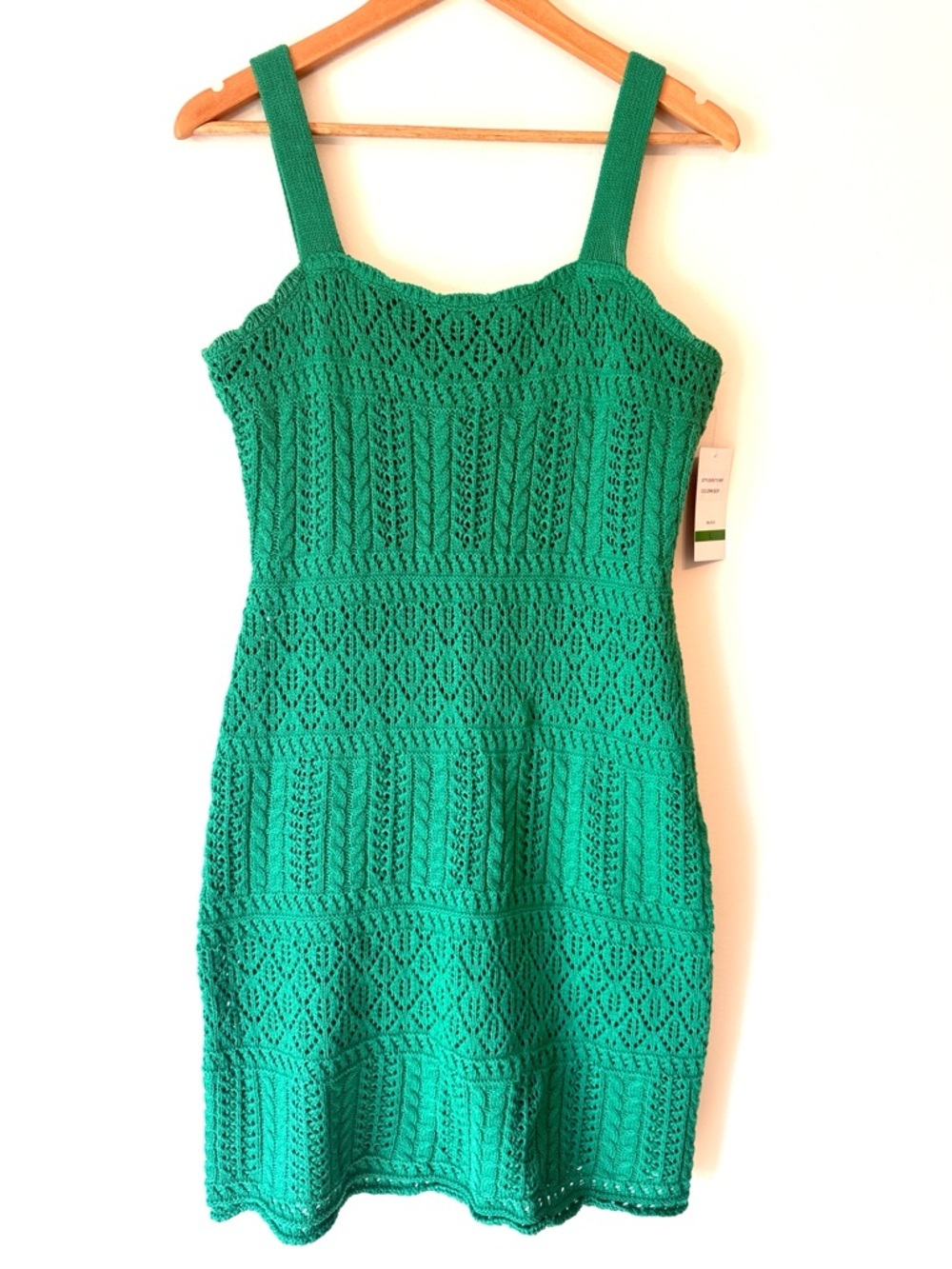 TAYLOR Crochet Bodycon Green Dress NWT